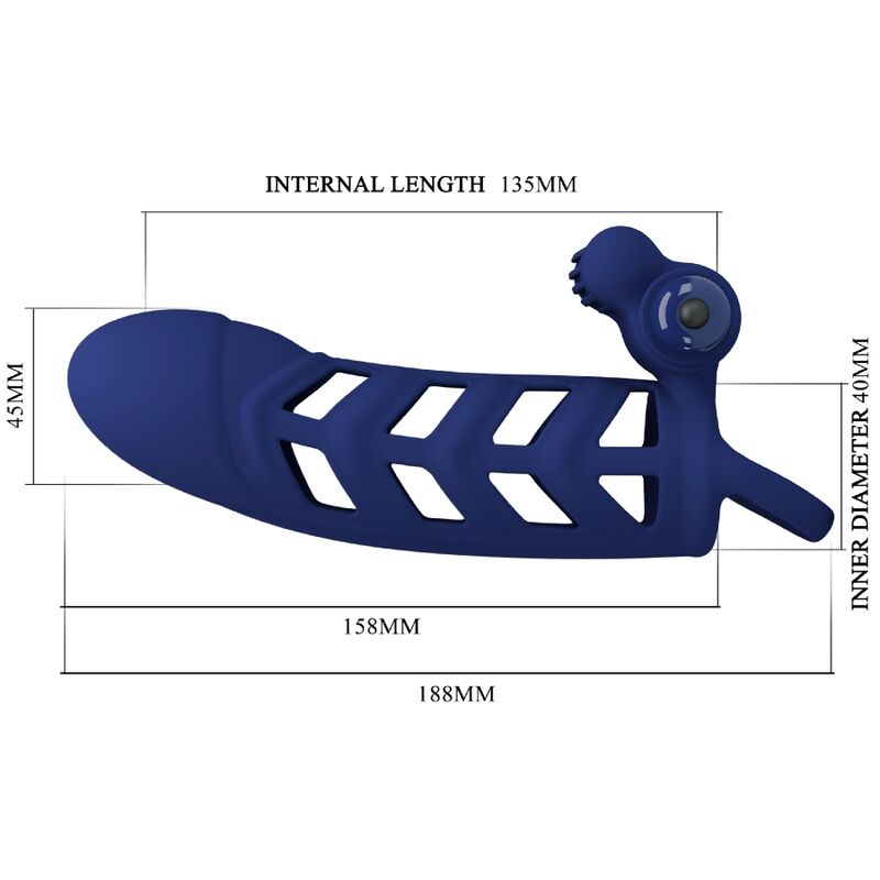 PRETTY LOVE - ANILLO VIBRADOR ALTAF CON FUNDA DE SILICONA AZUL