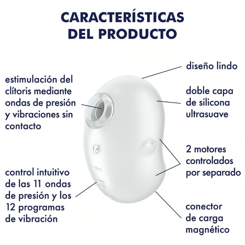 SATISFYER - CUTIE GHOST VIBRADOR DE APLICACIÓN BLANCO