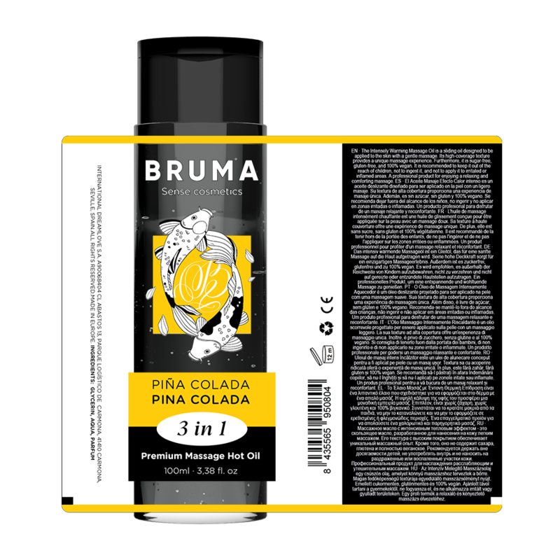 BRUMA - ACEITE DE MASAJE CALIENTE PREMIUM PIÑA COLADA 3 EN 1 - 100 ML