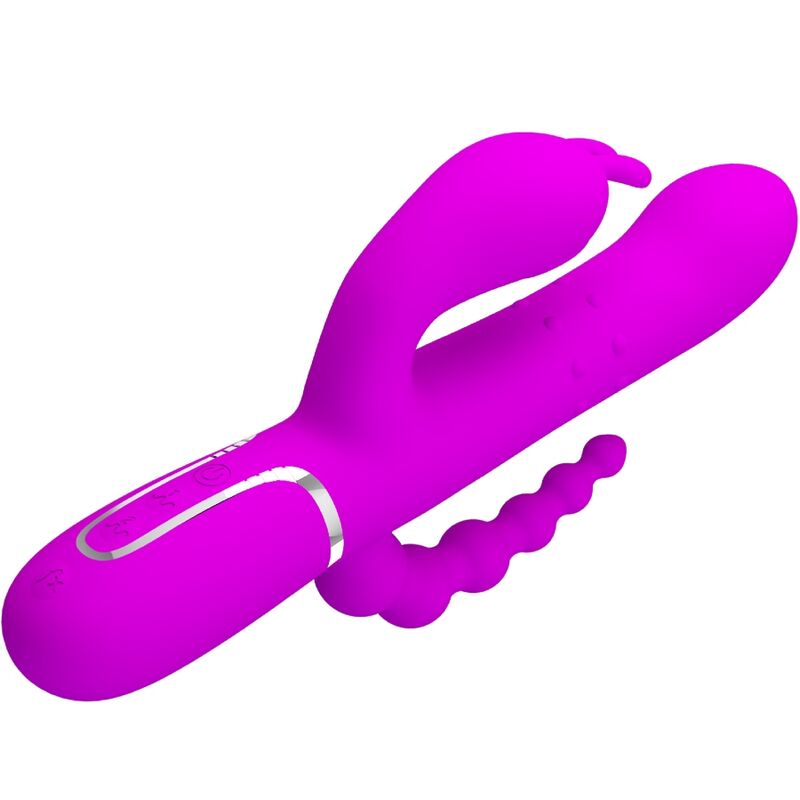 PRETTY LOVE - CAMMY VIBRADOR TRIPLE MULTIFUNCIÓN 4 EN 1 ROSA