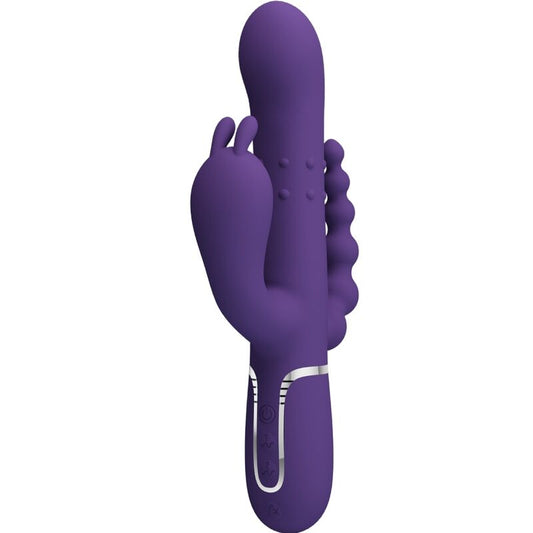 PRETTY LOVE - CAMMY VIBRADOR TRIPLE MULTIFUNCIÓN 4 EN 1 MORADO