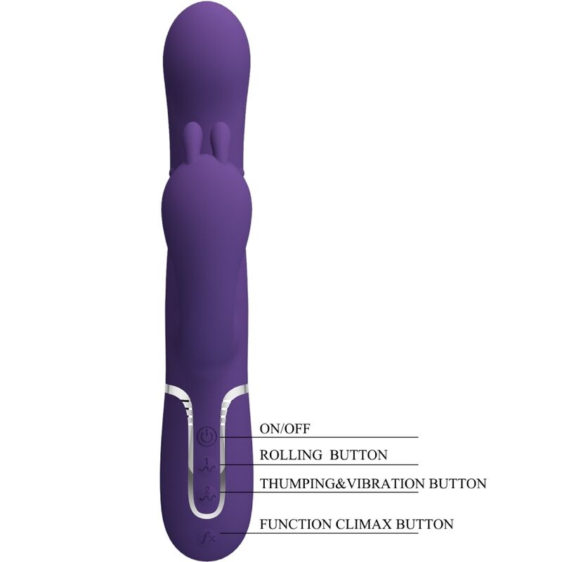 PRETTY LOVE - CAMMY VIBRADOR TRIPLE MULTIFUNCIÓN 4 EN 1 MORADO