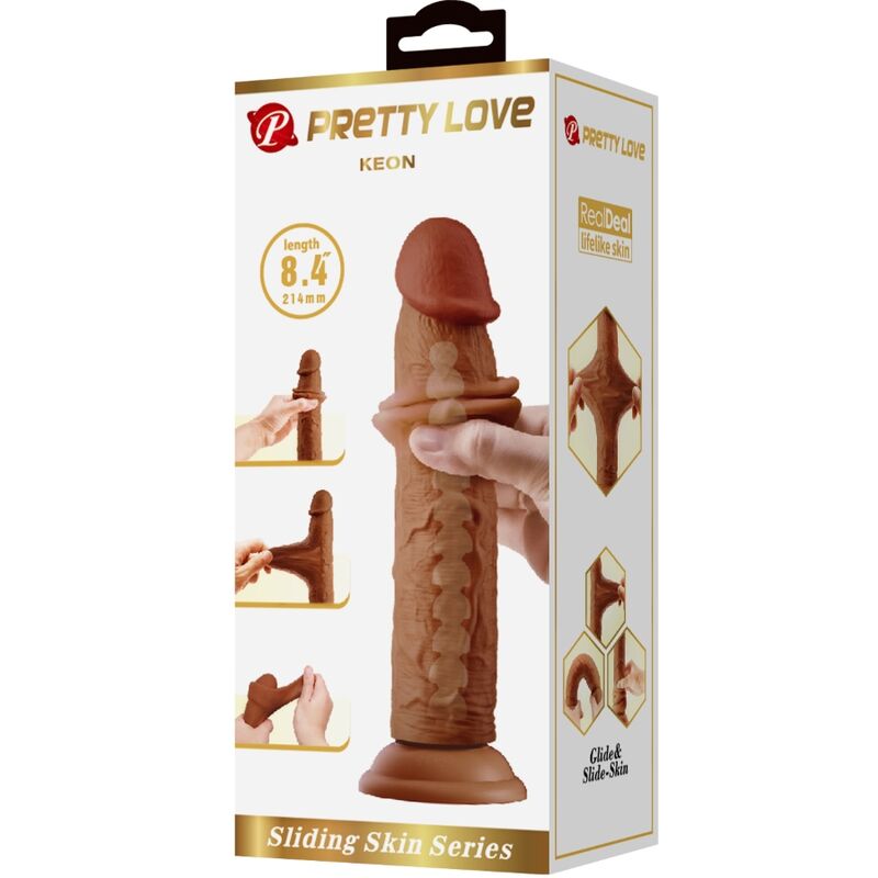 PRETTY LOVE - DILDO REALISTA KEON 21 CM MARRÓN