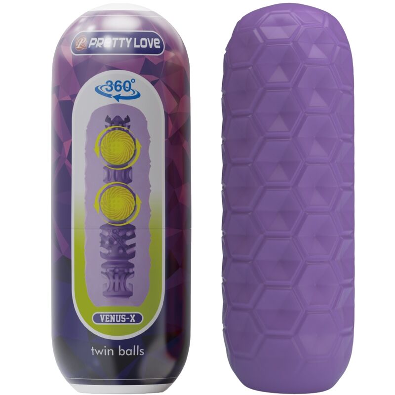 PRETTY LOVE - MASTURBADOR MASCULINO TWIN BALLS MORADO