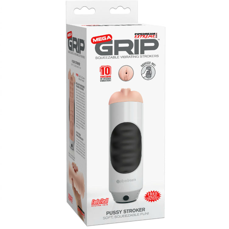 EXTREME TOYZ - MASTURBADOR VIBRADOR VAGINAL MEGA GRIP DE PIPEDREAM