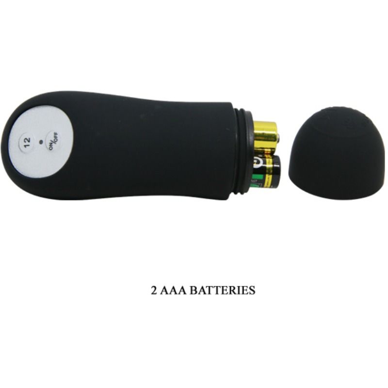 PRETTY LOVE - PLUG ANAL DE SILICONA CON FORMA DE PENE Y 12 MODOS DE VIBRACIÓN NEGRO