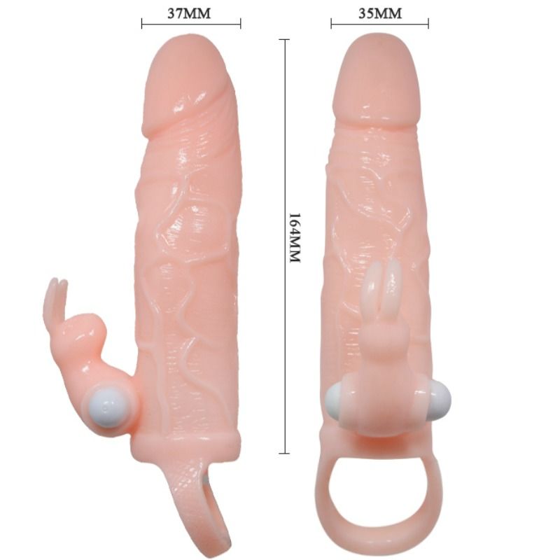 BAILE - FUNDA DE PENE BRAVE MAN CON CONEJO Y DOBLE MOTOR CARNE 16,5 CM