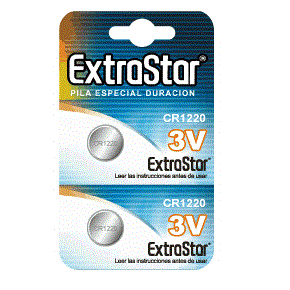 EXTRASTAR - CR1220 3V PACK DE 2 PILAS