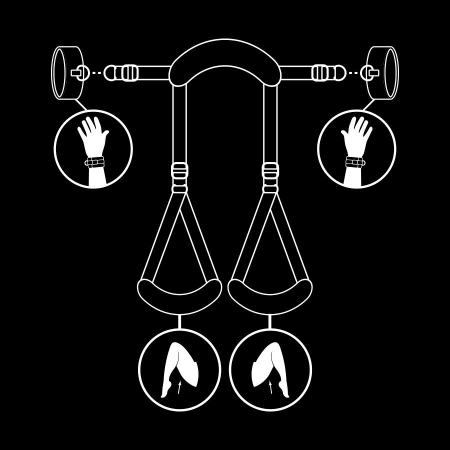 SUMISA FETICHE - POSICIÓN DE PIERNAS ABIERTAS CON ESPOSAS CON FORRO DE NOPRENE