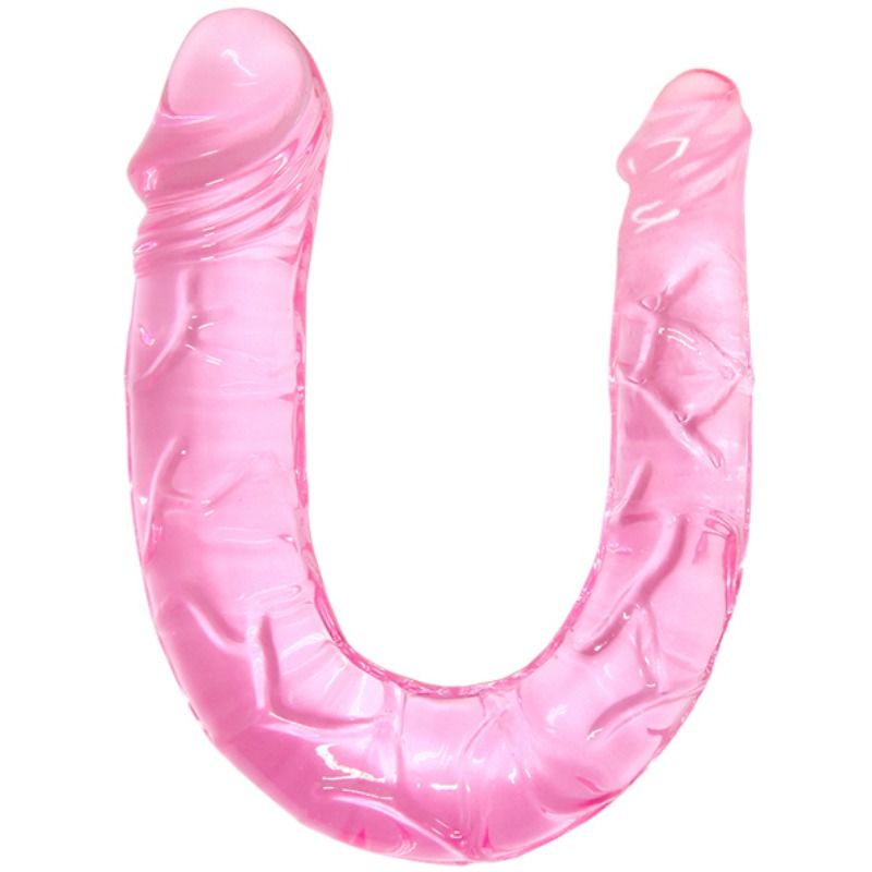 BAILE - DILDO DOBLE ROSA CON DOBLE PENE