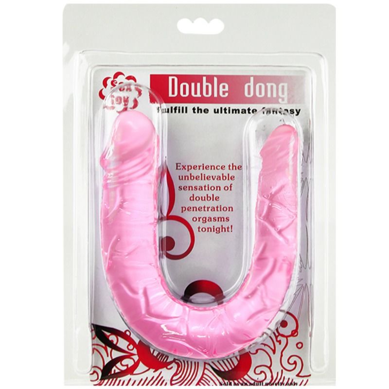 BAILE - DILDO DOBLE ROSA CON DOBLE PENE