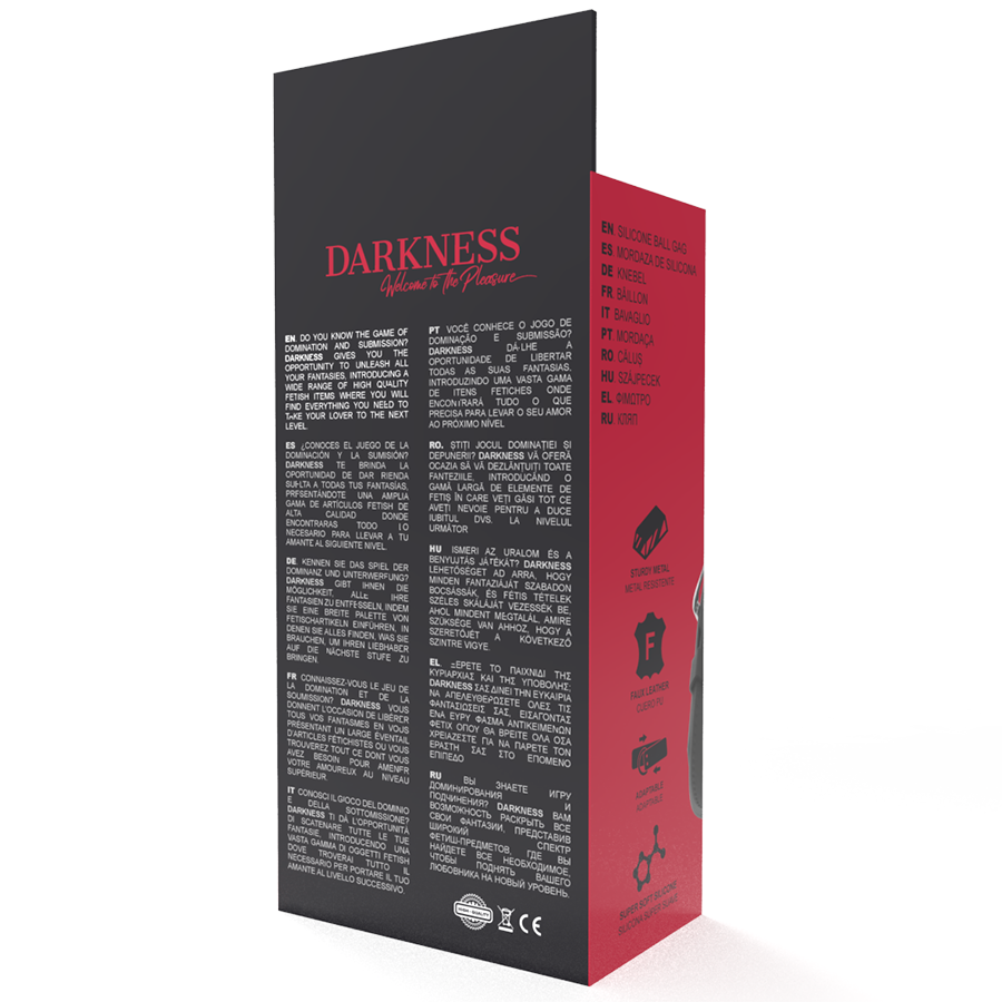 DARKNESS - MORDAZA DE SILICONA TRANSPIRABLE NEGRA