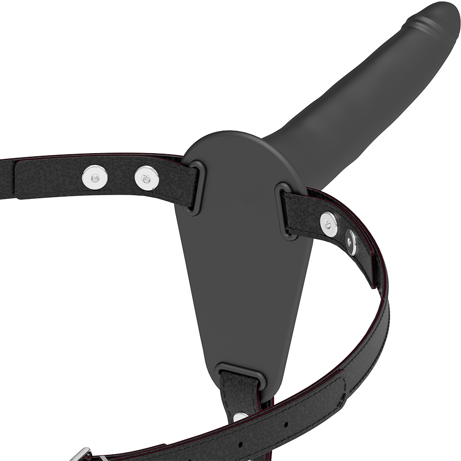 ARNÉS FETISH SUBMISSIVE - SILICONA NEGRA 15 CM