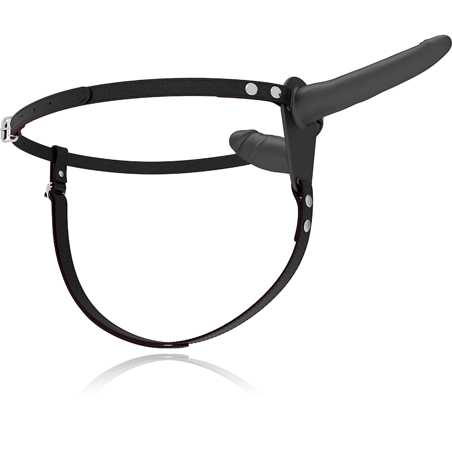 ARNÉS FETISH SUBMISSIVE - DOBLE PENETRACIÓN VIBRADOR NEGRO