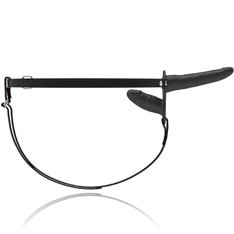 ARNÉS FETISH SUBMISSIVE - DOBLE PENETRACIÓN VIBRADOR NEGRO