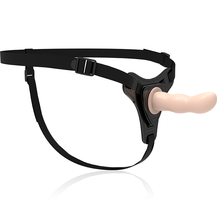 ARNÉS FETISH SUBMISSIVE - SILICONA COLOR CARNE PUNTO G 12,5 CM