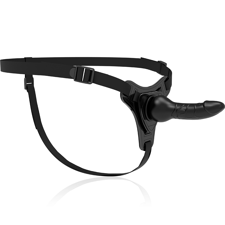 ARNÉS SUMISO FETICHE - SILICONA NEGRA REALISTA 16 CM