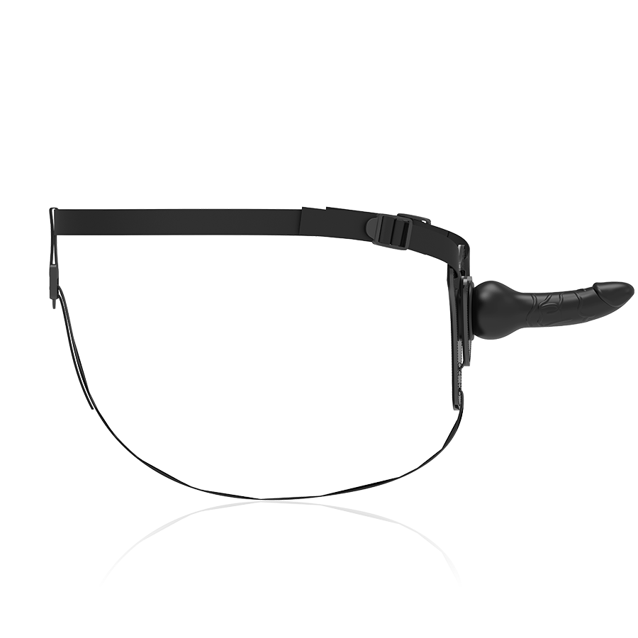 ARNÉS SUMISO FETICHE - SILICONA NEGRA REALISTA 16 CM