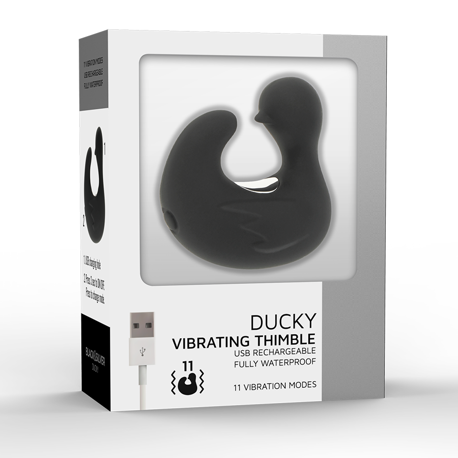 BLACK&amp;SILVER - DUCKYMANIA DEDAL ESTIMULANTE DE SILICONA RECARGABLE PARA PATO