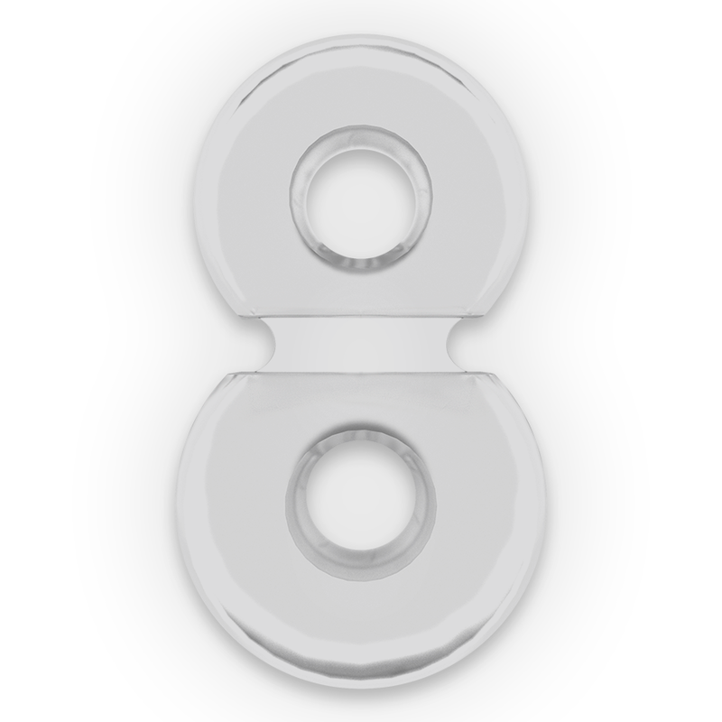 POWERING - ANILLO DOBLE PARA EL PENE SUPER FLEXIBLE Y RESISTENTE PR09 TRANSPARENTE