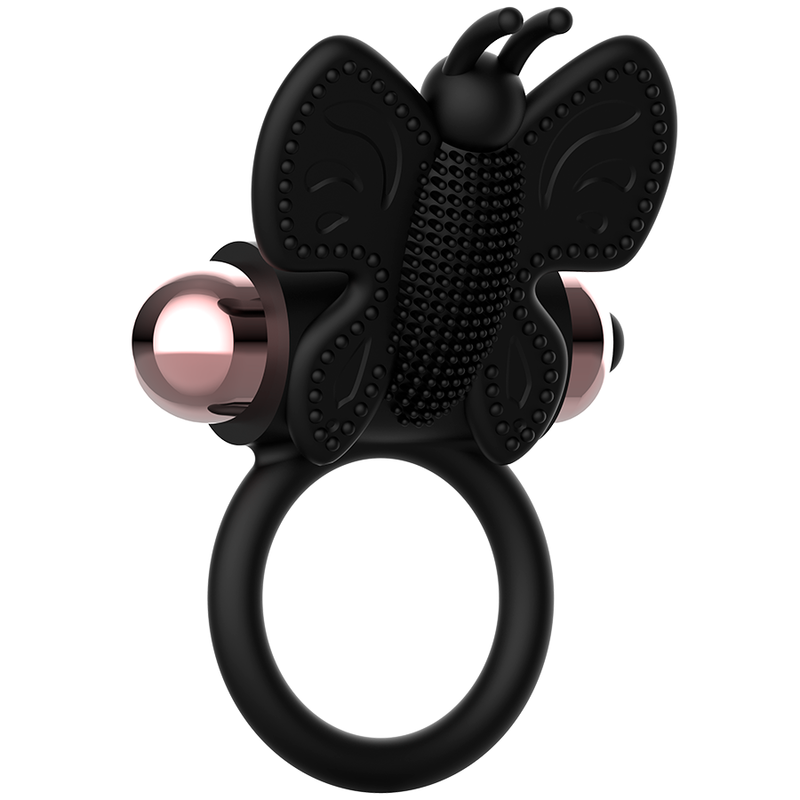 COQUETTE CHIC DESIRE - ANILLO PARA EL PENE MARIPOSA CON VIBRADOR NEGRO/DORADO