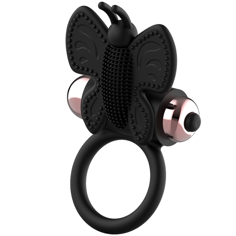 COQUETTE CHIC DESIRE - ANILLO PARA EL PENE MARIPOSA CON VIBRADOR NEGRO/DORADO