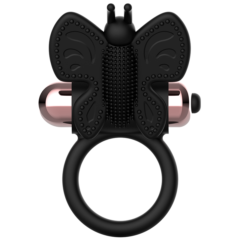 COQUETTE CHIC DESIRE - ANILLO PARA EL PENE MARIPOSA CON VIBRADOR NEGRO/DORADO