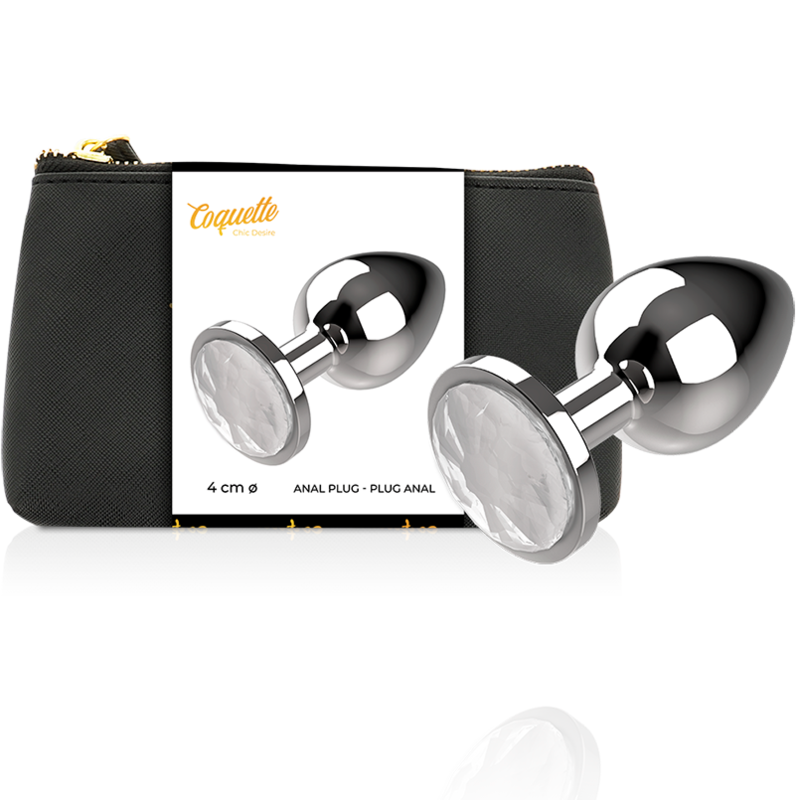 COQUETTE CHIC DESIRE - PLUG ANAL METAL COLOR BLANCO TALLA L 4 X 9 CM