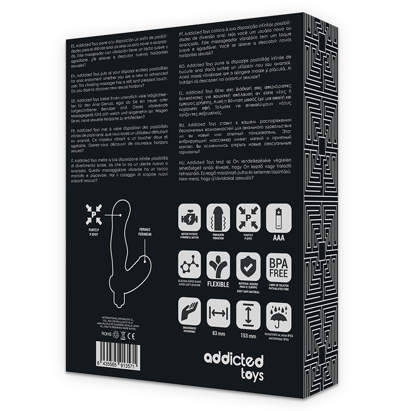ADDICTED TOYS - ESTIMULADOR ANAL DE PRÓSTATA DE SILICONA P-SPOT VIBE