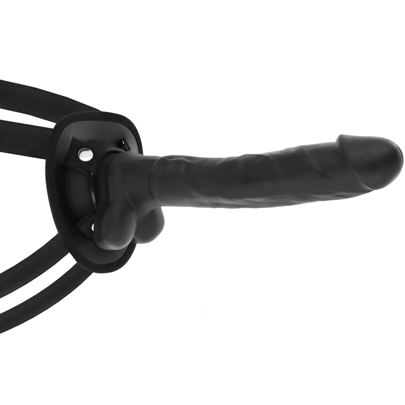COCK MILLER - ARNÉS + SILICONA DENSIDAD ARTICULABLE COCKSIL NEGRO 24 CM